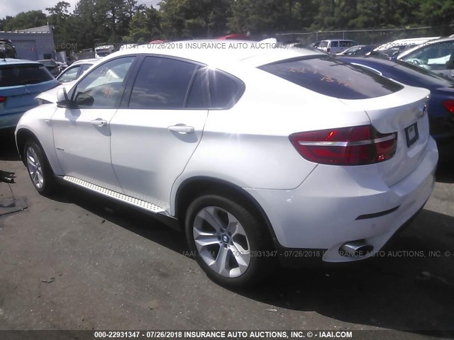 5UXFG2C50DL785843 - 2013 BMW X6 XDRIVE35I WHITE photo 3