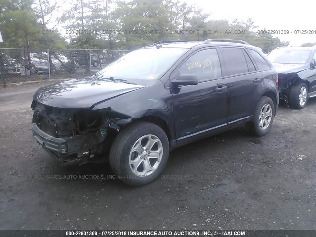 2FMDK4GC6DBB27919 - 2013 FORD EDGE SE BLACK photo 2