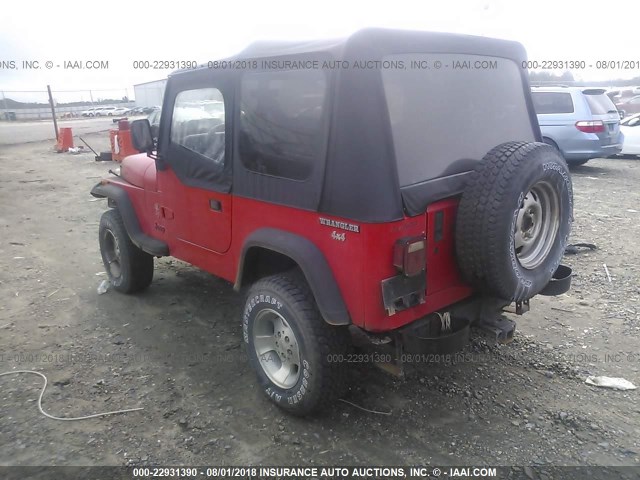 2J4FY29M6KJ109052 - 1989 JEEP WRANGLER / YJ  RED photo 3