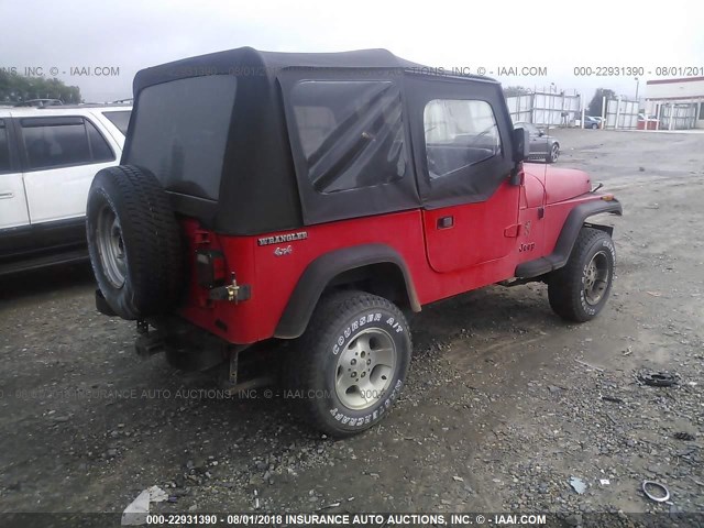 2J4FY29M6KJ109052 - 1989 JEEP WRANGLER / YJ  RED photo 4