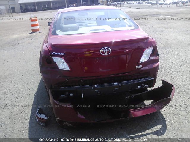 4T1BB46K38U050815 - 2008 TOYOTA CAMRY HYBRID RED photo 6