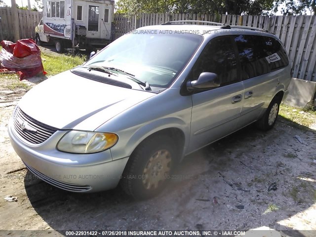 2C4GP44303R297741 - 2003 CHRYSLER TOWN & COUNTRY LX BLUE photo 2