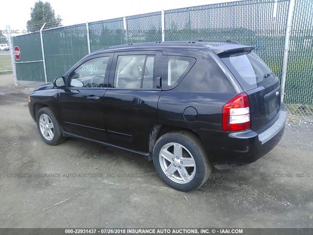 1J8FT47W98D779110 - 2008 JEEP COMPASS SPORT BLACK photo 3