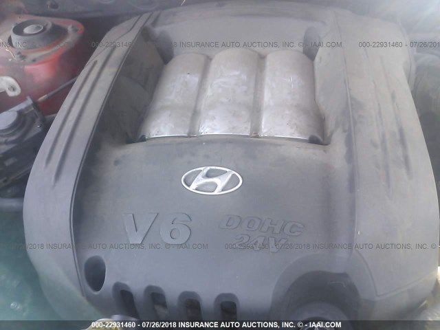 KM8SC13D65U947091 - 2005 HYUNDAI SANTA FE GLS/LX RED photo 10