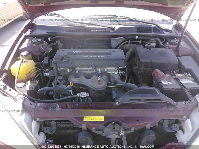 JTDBE32K430240201 - 2003 TOYOTA CAMRY LE/XLE RED photo 10