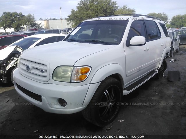 5TDZT34A12S134325 - 2002 TOYOTA SEQUOIA WHITE photo 2