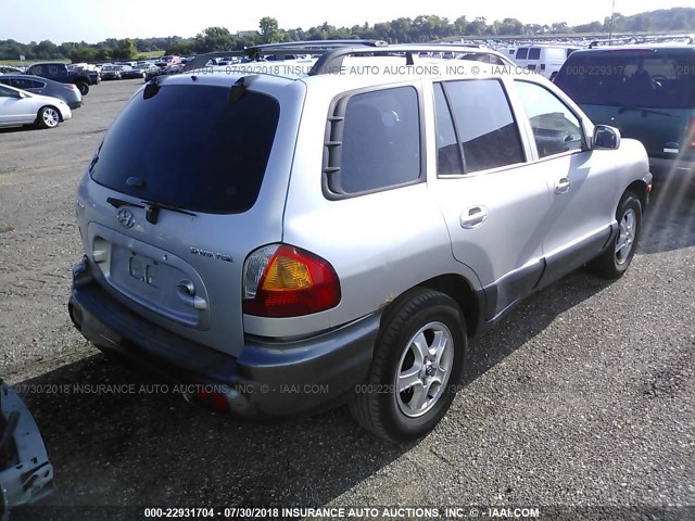 KM8SB12B34U574397 - 2004 HYUNDAI SANTA FE GL SILVER photo 4