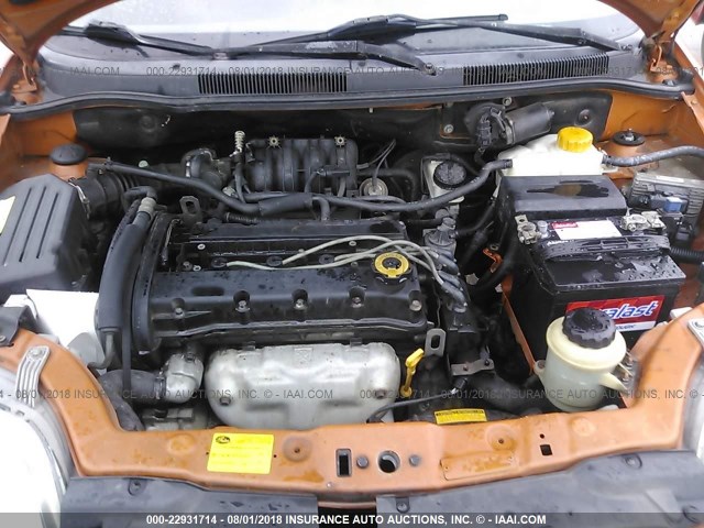 KL1TD66646B670929 - 2006 CHEVROLET AVEO LS ORANGE photo 10