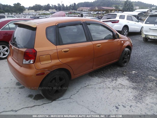 KL1TD66646B670929 - 2006 CHEVROLET AVEO LS ORANGE photo 4