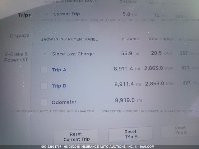 5YJSA1E19HF208839 - 2017 TESLA MODEL S Սպիտակ լուսանկար 7