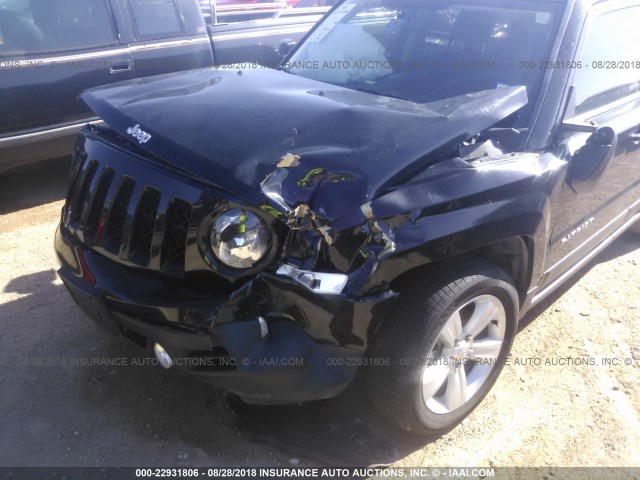 1C4NJPFA7ED600512 - 2014 JEEP PATRIOT LATITUDE BLACK photo 6