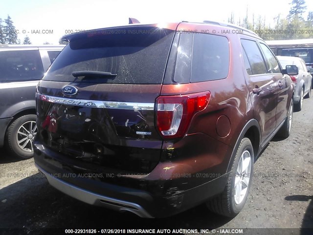 1FM5K8D86GGD18104 - 2016 FORD EXPLORER XLT ნარინჯისფერი ფოტო 4