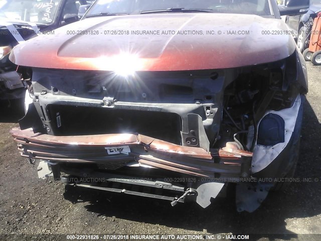 1FM5K8D86GGD18104 - 2016 FORD EXPLORER XLT ნარინჯისფერი ფოტო 6