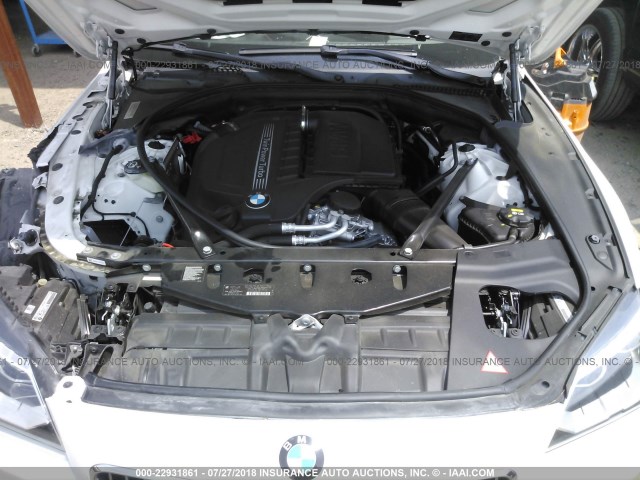 WBA6A0C55FD318001 - 2015 BMW 640 I/GRAN COUPE WHITE photo 10
