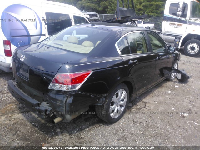 1HGCP26878A143116 - 2008 HONDA ACCORD EXL BLACK photo 4