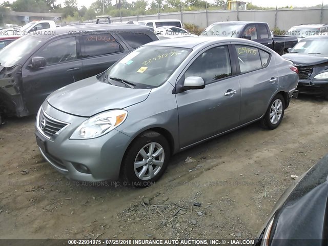 3N1CN7AP6CL822329 - 2012 NISSAN VERSA S/SV/SL GREEN photo 2