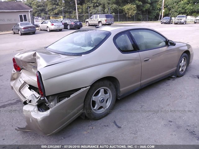 2G1WW12EX59222302 - 2005 CHEVROLET MONTE CARLO LS 金色 照片 4