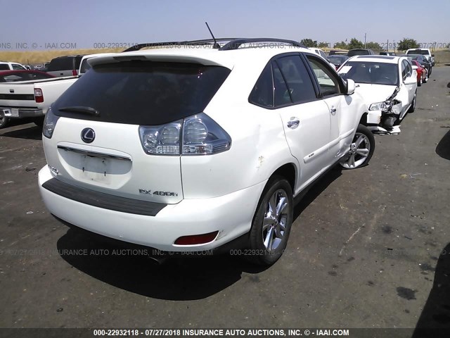 JTJGW31U082850580 - 2008 LEXUS RX 400H WHITE photo 4