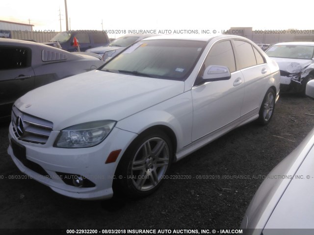 WDDGF56X48F196523 - 2008 MERCEDES-BENZ C 350 WHITE photo 2