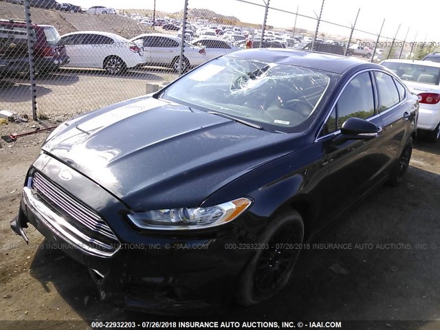 3FA6P0D98ER283811 - 2014 FORD FUSION TITANIUM Dark Blue photo 2