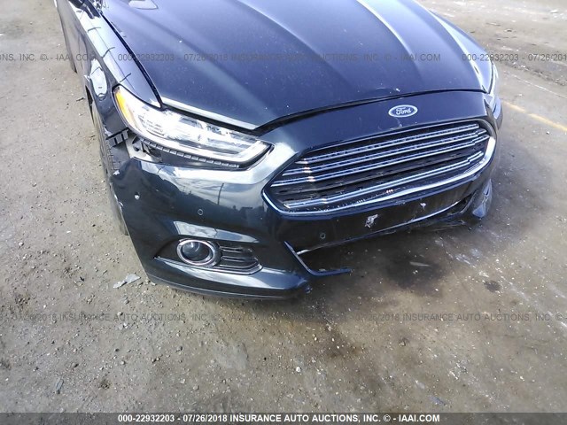 3FA6P0D98ER283811 - 2014 FORD FUSION TITANIUM Dark Blue photo 6