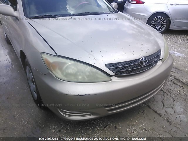4T1BE32K23U197966 - 2003 TOYOTA CAMRY LE/XLE/SE 金色 照片 6