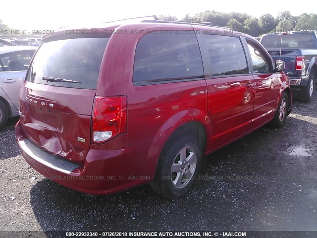 2C4RDGCG3DR626070 - 2013 DODGE GRAND CARAVAN SXT RED photo 4