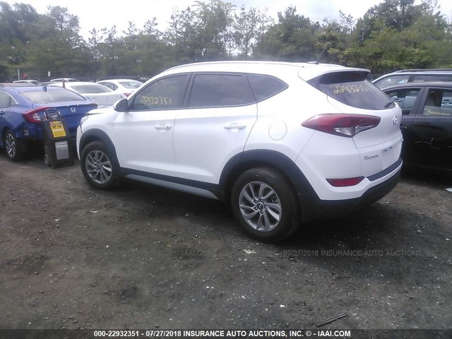 KM8J3CA49HU563532 - 2017 HYUNDAI TUCSON LIMITED/SPORT AND ECO/SE WHITE photo 3