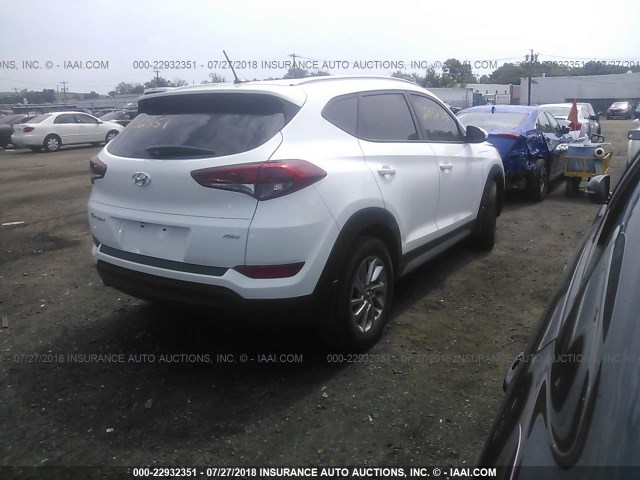 KM8J3CA49HU563532 - 2017 HYUNDAI TUCSON LIMITED/SPORT AND ECO/SE WHITE photo 4