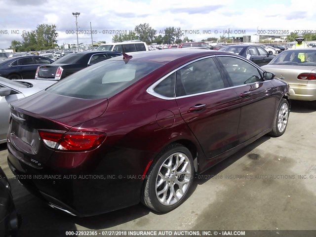 1C3CCCEG4FN514672 - 2015 CHRYSLER 200 C RED photo 4