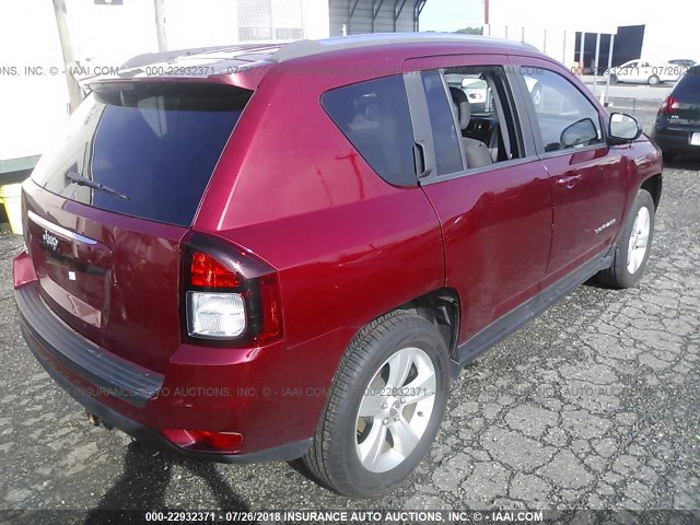 1C4NJDBB3ED773697 - 2014 JEEP COMPASS SPORT RED photo 4