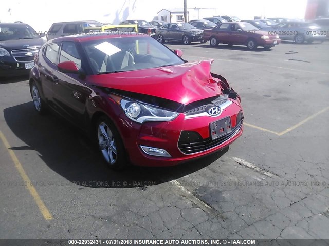 KMHTC6ADXEU199157 - 2014 HYUNDAI VELOSTER RED photo 1