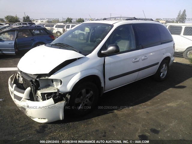 1D4GP45R95B140748 - 2005 DODGE CARAVAN SXT WHITE photo 2