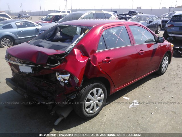 5YFBU4EE6CP066250 - 2012 TOYOTA COROLLA S/LE RED photo 4