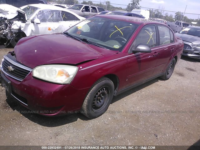 1G1ZS51F36F280223 - 2006 CHEVROLET MALIBU LS წითელი ფოტო 2