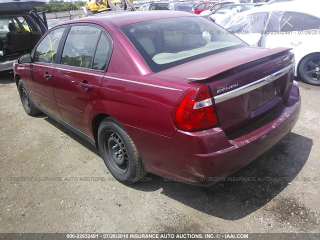 1G1ZS51F36F280223 - 2006 CHEVROLET MALIBU LS წითელი ფოტო 3