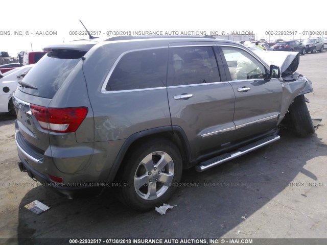 1C4RJFCG6CC153386 - 2012 JEEP GRAND CHEROKEE OVERLAND GRAY photo 4