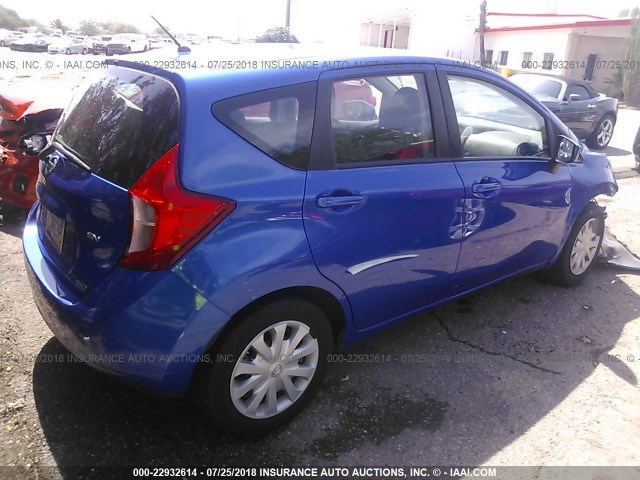 3N1CE2CP8FL413835 - 2015 NISSAN VERSA NOTE S/S PLUS/SV/SL/SR BLUE photo 4