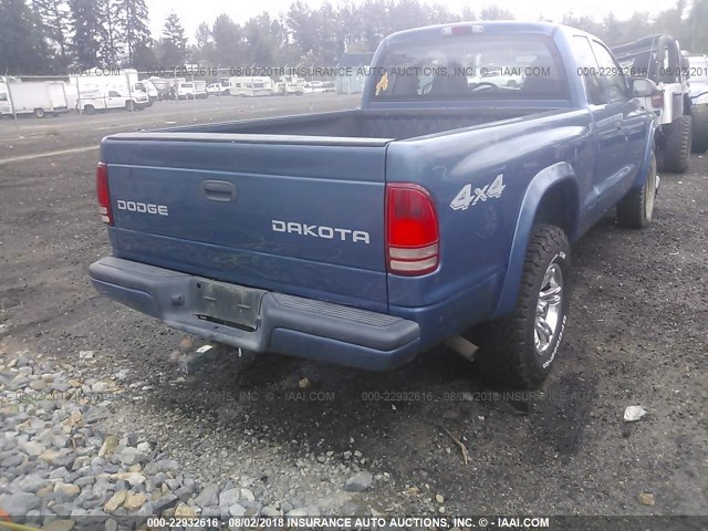 1D7HG32N63S308751 - 2003 DODGE DAKOTA SPORT BLUE photo 4