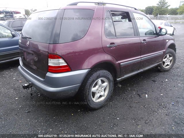 4JGAB54E3WA012899 - 1998 MERCEDES-BENZ ML MAROON photo 4