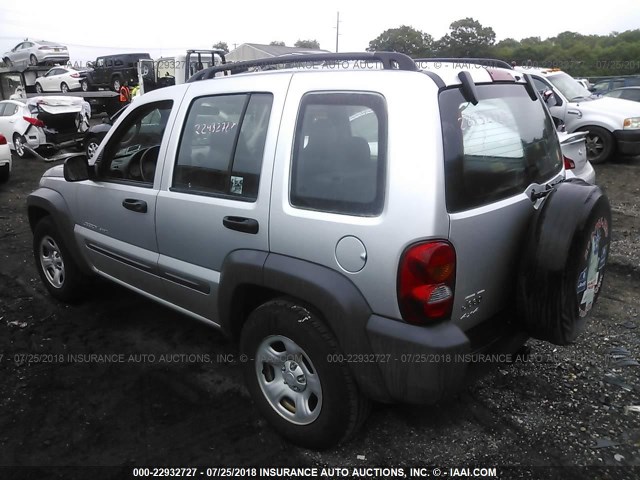1J4GL48K33W633400 - 2003 JEEP LIBERTY SPORT/FREEDOM ვერცხლისფერი ფოტო 3