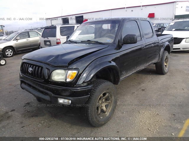 5TEHN72N14Z367002 - 2004 TOYOTA TACOMA DOUBLE CAB შავი ფოტო 2