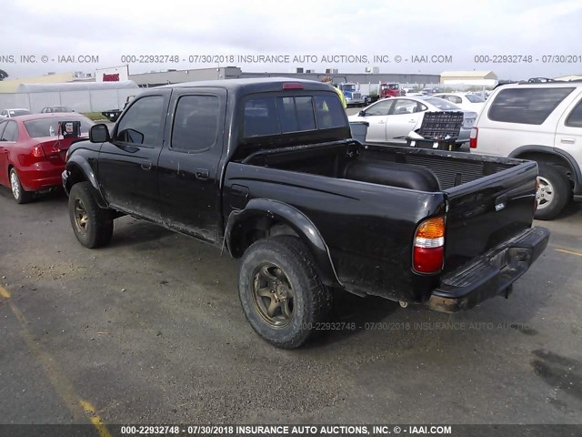5TEHN72N14Z367002 - 2004 TOYOTA TACOMA DOUBLE CAB შავი ფოტო 3