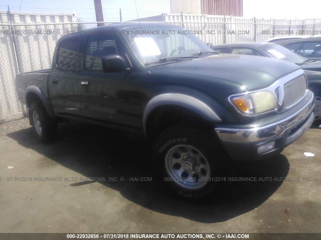 5TEGM92N01Z845657 - 2001 TOYOTA TACOMA DOUBLE CAB PRERUNNER GREEN photo 1