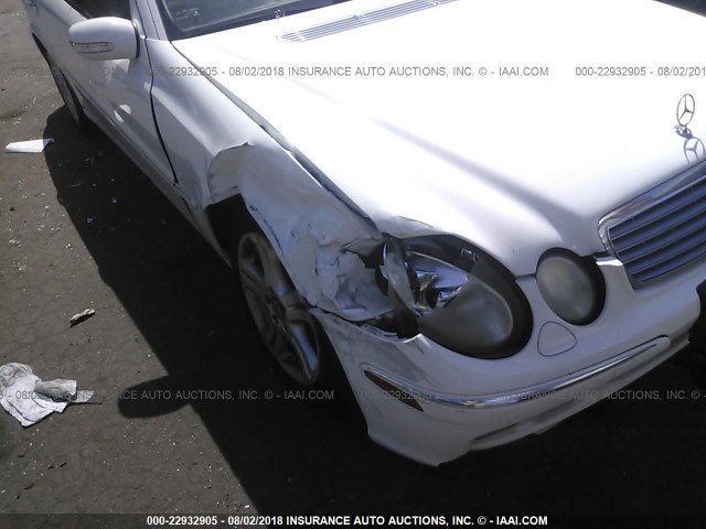 WDBUF83J25X175169 - 2005 MERCEDES-BENZ E 500 4MATIC WHITE photo 6