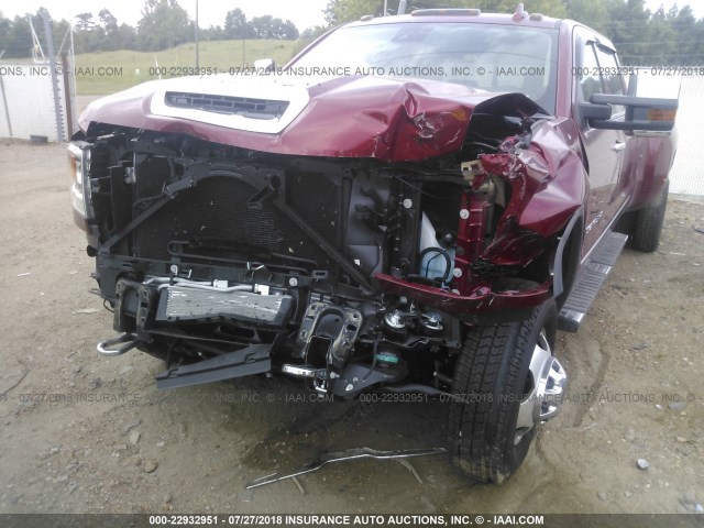 1GT42YEY5JF260336 - 2018 GMC SIERRA K3500 DENALI MAROON photo 6