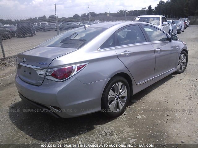 KMHEC4A42DA091855 - 2013 HYUNDAI SONATA HYBRID GRAY photo 4