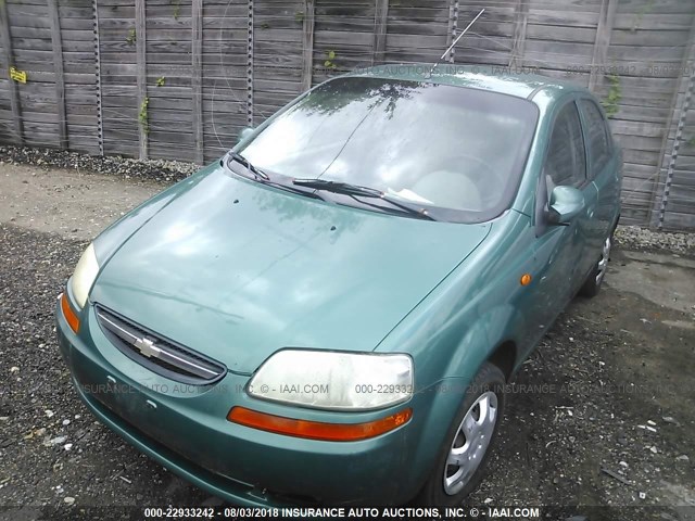 KL1TD52674B155159 - 2004 CHEVROLET AVEO GREEN photo 2