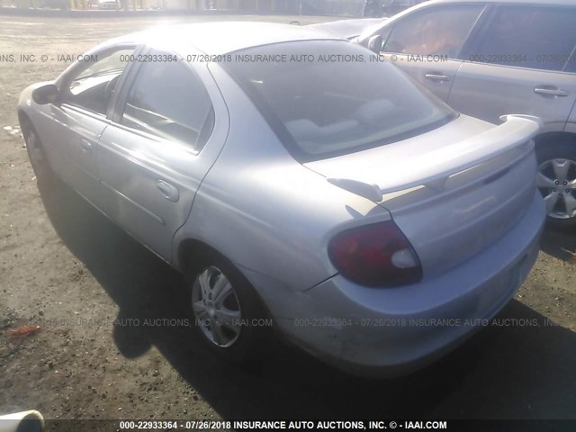 1B3ES46C71D226248 - 2001 DODGE NEON SE/ES SILVER photo 3