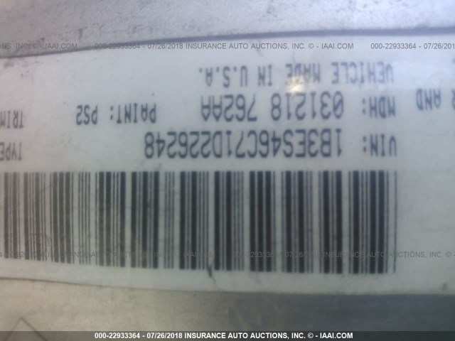 1B3ES46C71D226248 - 2001 DODGE NEON SE/ES SILVER photo 9